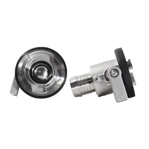 DataMate 1 in. 304 Stainless Steel Dual Interlock Quick Coupling for Liquid Cooling Systems - Hose Barb