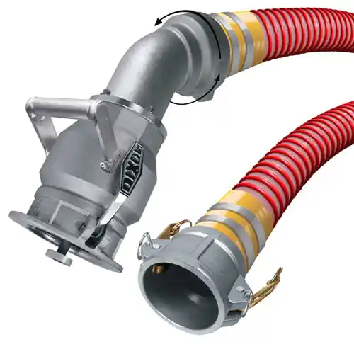 Texcel SPVC-VRH-4 4 in. Vapor Recovery Hose Assemblies w/ Part C Female Coupler x 45° Swivel Dixon VR4040SWIV w/ Handle Ends