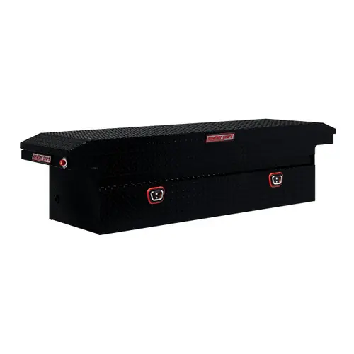 Weather Guard 121-5-04 Full Low Profile Gloss Black Aluminum Saddle Box - 10.2 cu ft.