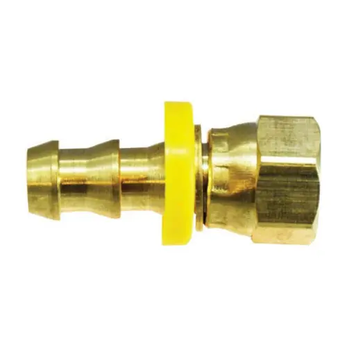 Midland Industries 30429 37° Brass Push On Swivel Connector, 1 in. Hose Barb x 1 in. Female JIC Swivel