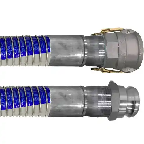 Willcox 2 in. Heavy Duty Polypropylene Chemical Hose Type 3094PSP w/ Stainless Steel Female Coupler x Male Adapter Ends