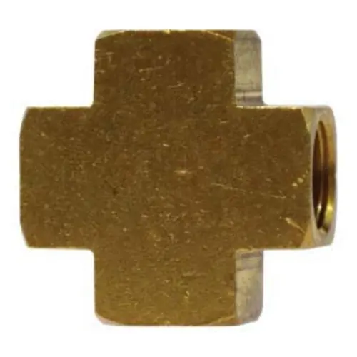 Midland Industries 28042 Brass Barstock Pipe Cross, 1/4 in. FNPT