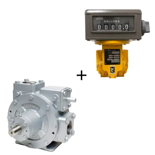 Corken PZ Series PZ7 2 in. NPT Cast Iron Sliding Vane Pump w/ Liquid Controls M-7 Class 1 Meter - Mechanical Register