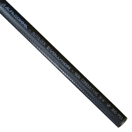 Kuriyama Alfagomma 3/8 in. x 600 ft. Autolock Braided Push-On Hose - Black - Hose Only