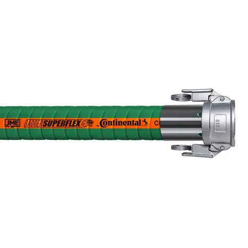 BadgerFlex C-Series 2 in. Chemical Transfer Hose w/ Stainless Steel Part C Female Couplers, 200 PSI