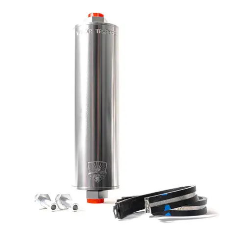 Shop 48 Vapor Trapper™ VT8SIL-1/4-B 1/4 in. x 8 in. Silver Universal Charcoal Canister Fuel Tank Vent Line Vapor Filter (Basic Package)