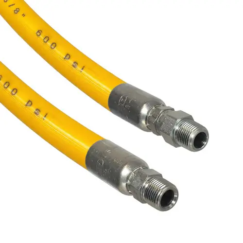 BadgerFlex 3/8 in. PVC Spray Hose w/ Rigid Male NPTF x Swivel Male NPTF Ends - 600 PSI