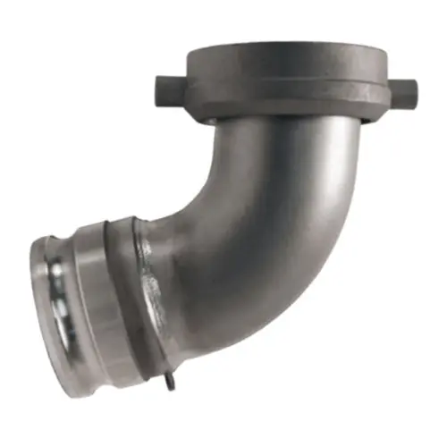 JME RTCA40 5 in. x 4 in. 316 Stainless Steel Railroad Tank Car Connection x Cam & Groove Style A Adapter Elbow