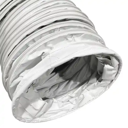 BadgerFlex 20 in. PVC Duct Hose w/ Hoop Cuff, 14 oz., White - 25 ft.