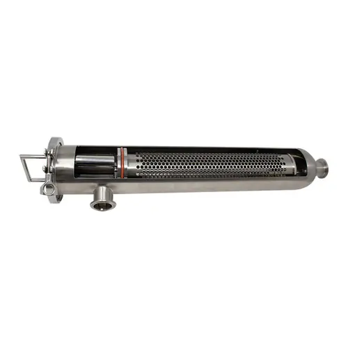 Sani-Matic 2 1/2 in. 316L SS Short Angle Line Strainer W/ End Inlet & Magnet Trap