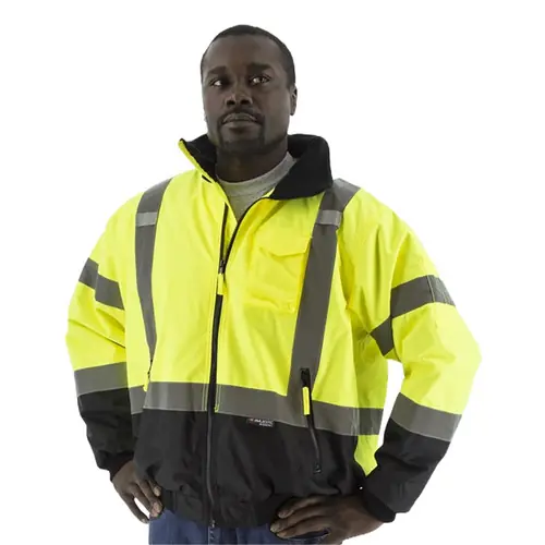 Majestic ANSI 3 Yellow/Black Bomber Jacket, X-Large