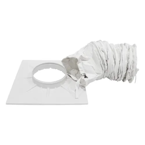 Badgerflex 12 in. Ceiling Panel Tile w/ Duct Hose & Belt Cuff Ends, White - 8 ft.