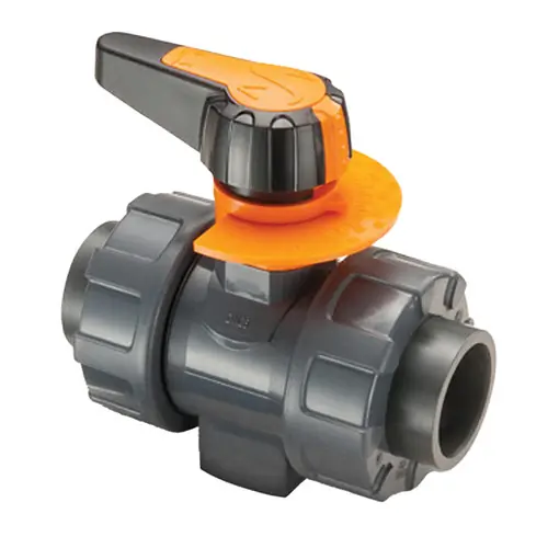Chemline Plastics SM Series Metering Ball Valve, PP Body, FKM Seal, Threaded Ends