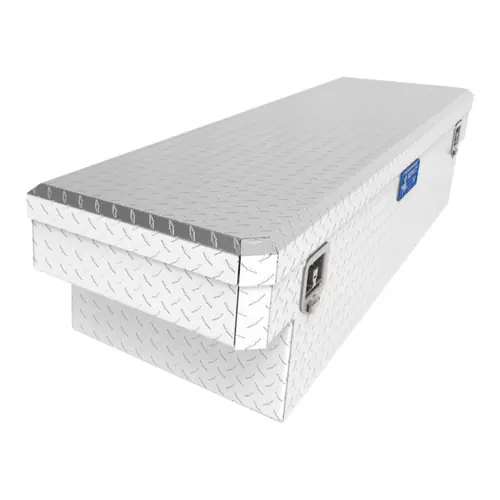 Merritt 710109-112 Gloss Aluminum Single Door Cross Body Tool Box - Diamond Plate, Full Size