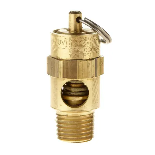Conrader SRV250-1/4-200 1/4 in. Soft Seat Safety Valve, Brass, ASME, CRN Certified, 200 PSI