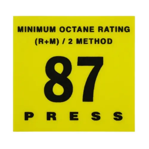 RDM EU02001G001 87 Octane Press to Start Overlay - Gilbarco Encore/Eclipse