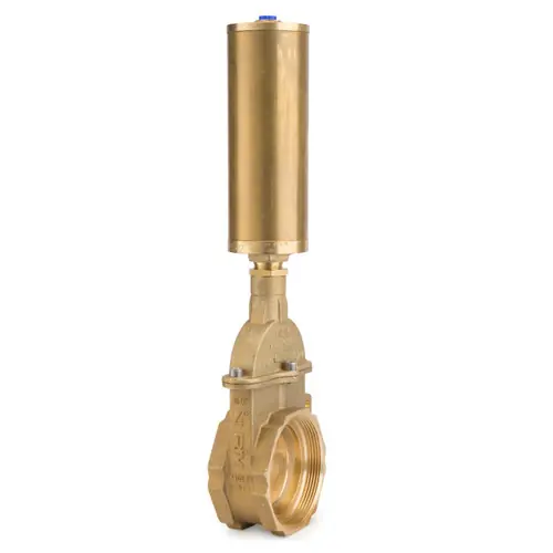 RIV Perla 4 in. Brass Piston Gate Valve W/ Pneumatic Jack F/F NPT 45 PSI