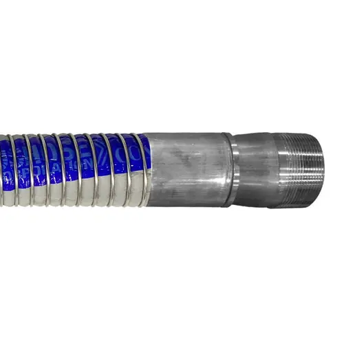 Willcox 1 1/2 in. Heavy Duty Polypropylene Chemical Hose Type 3094PSP w/ Stainless Steel MNPT Ends