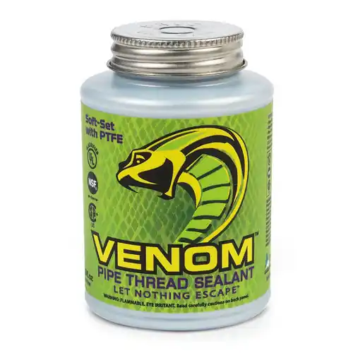 Venom VM08 Universal Pipe Thread Sealant W/ Brush, 8 OZ., Pack of 24