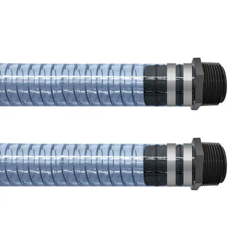BadgerFlex Poly Spring 1 1/2 in. PVC DEF Hose w/ Male NPT Fitting x Male NPT Fitting