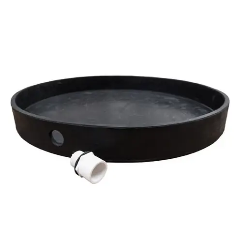 JME 24 in. Round Natural Rubber Drip Pan w/Drain