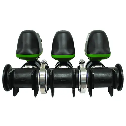 Dura Products DPEV-100-3M 1 in. x 2 in. Manifold Ball Valve Assembly 12 VDC, 3 valves, Flanged