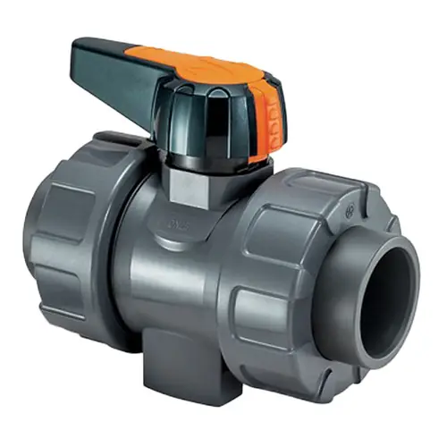 Chemline Plastics Type 25 True Union PVC Ball Valve w/ Locking Handle, EPDM O-Ring, Socket Ends