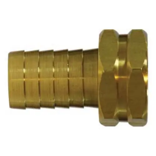 Midland Industries 30033 Brass Straight Hex Swivel Adapter, 5/8 in. Barb x 3/4 in. FGH