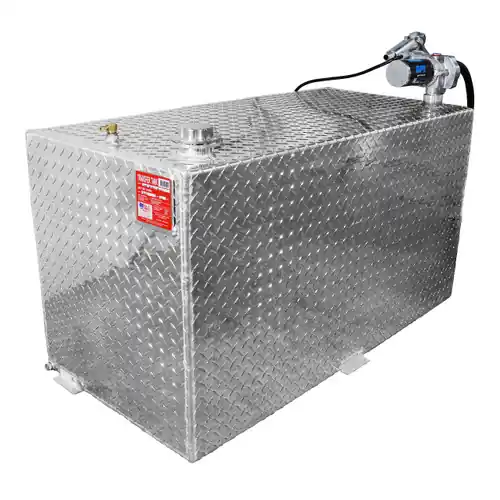RDS Manufacturing 113 Gallon Aluminum Rectangle Transfer Tank w/ GPI Direct Mount 12V DC 15 GPM Fuel Transfer Pump