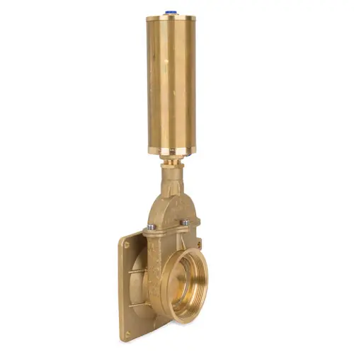 RIV Perla 4 in. Brass Piston Gate Valve Flange X NPT W/ Pneumatic Jack