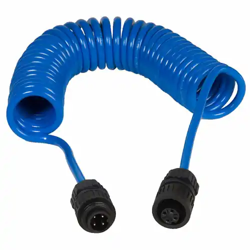Newson Gale CAB2B10Q Blue Hytrel 2-Core Spiral Cable w/ Quick Connector - 32ft