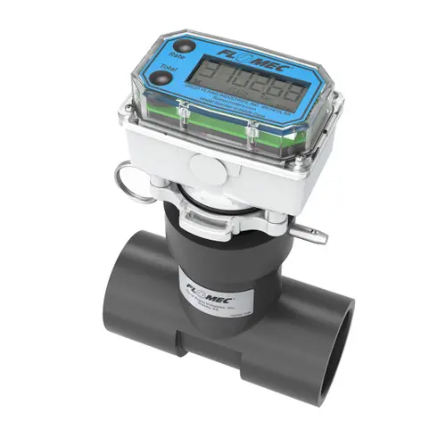 Flomec Aquasonic Series 1 1/2 in. BSPT PVC Tee Ultrasonic Flow Meter