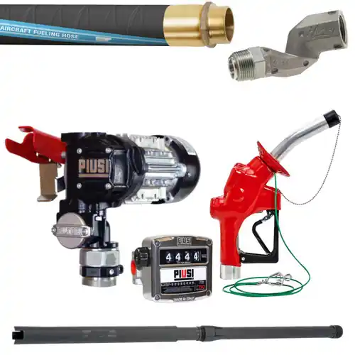 PIUSI Panther EX 72 120V AC 20 GPM Aviation Fuel Transfer Pump Package w/ Meter