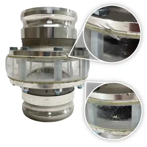 4 in. Male Adapter x 4 in. Male Adapter Conventional Sight Glass - Scratched
