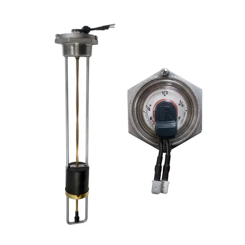Rochester Gauges 8640 Series 1 1/2 in. Top Mounting Magnetic Liquid Level Tank Gauge w/ Senior TwinSite Dial - Range: 0-90 Ohm - Fits 14 1/2 in. Tank Depth