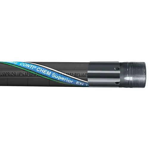 Continental ContiTech Chem Superior FEP 1 in. Chemical Transfer Hose w/ Male NPT Ends