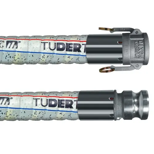 Tudertechnica Glidetech® PTFE Biotech Chemical Suction & Delivery Hose Assemblies 150 PSI w/ Stainless Steel Female Coupler x Male Adapter Ends