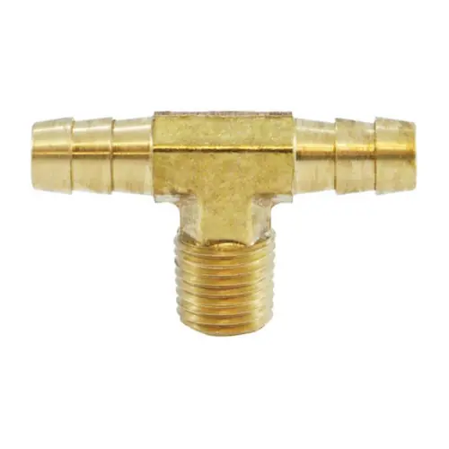 Midland Industries 32128 Brass Male Branch Tee, 3/8 in. Hose Barb x 1/4 in. MNPT