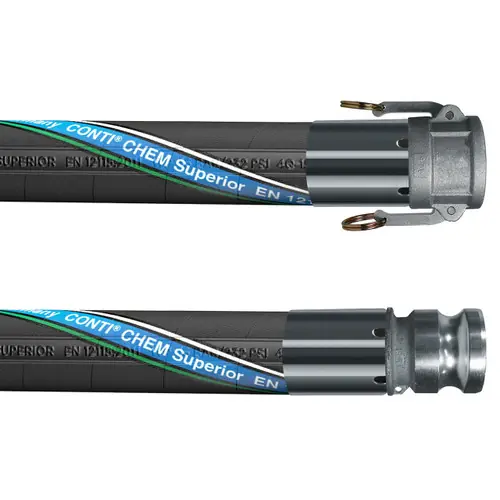Continental ContiTech Chem Superior FEP 3 in. Chemical Transfer Hose w/ Female Coupler x Male Adapter Ends