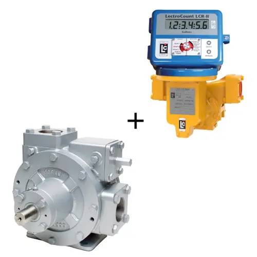 Corken PZ Series PZ7 2 in. NPT Cast Iron Sliding Vane Pump w/ Liquid Controls M-7 Class 1 Meter and Electronic Register